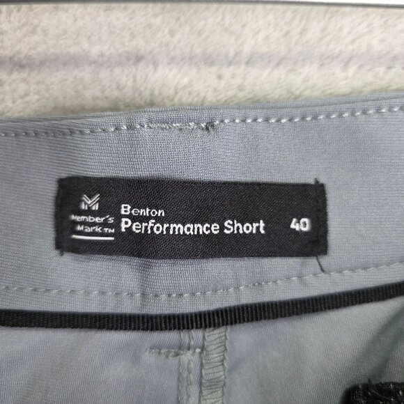 Mens Gray Members Mark Benton Performance Shorts Front 9" Inseam Flat Size 40 - Picture 3 of 10